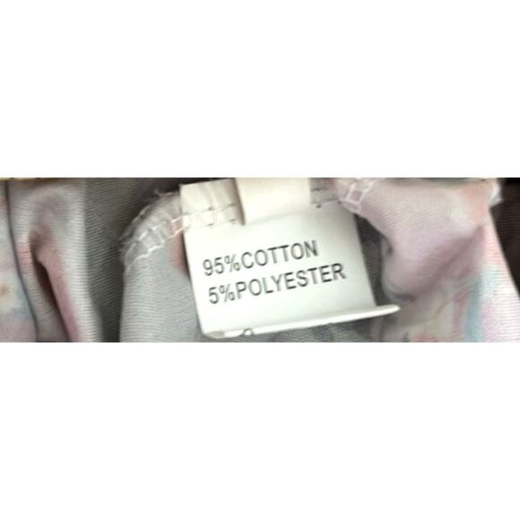 Floral Tunic Top With Buttons Long Sleeve Pink/Gray Boho Style Womens Size L - Picture 5 of 7